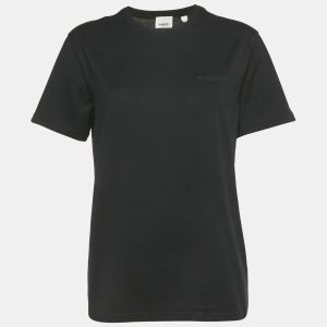 Burberry Black Logo Embroidered Jersey T-Shirt S, Shirts & Tops - Luxury Closet