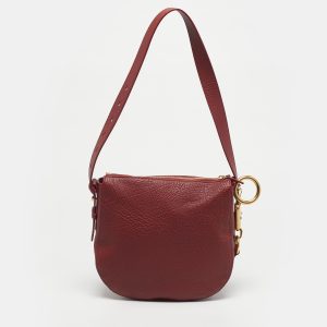 Burberry Ruby Leather Small Knight Shoulder Bag, Shoulder Bags - Luxury Closet