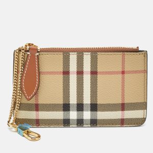 Burberry Beige Vintage Check Coated Canvas Kelbrook Coin Purse, Wallets & Money Clips - Luxury Closet