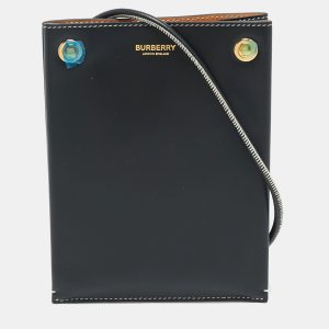 Burberry Black Leather Rivet Pouch Crossbody Bag, Handbags - Luxury Closet