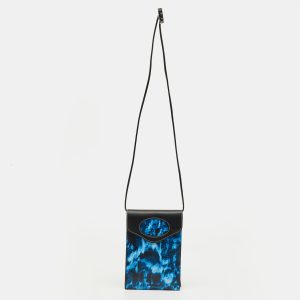 Burberry Blue/Black Water Camo Print Leather Pocket Phone Pouch Crossbody Bag, Handbags - Luxury Closet