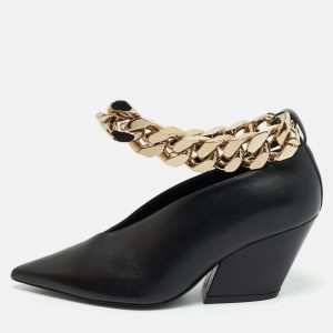 Burberry Black Leather Brierfield Chain Pumps Size 36, Pumps - Luxury Closet