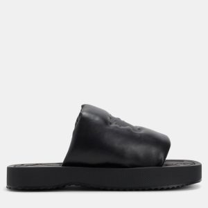Burberry A Lf Knight Slab Black Leather Slider EU 36, Flats - Luxury Closet
