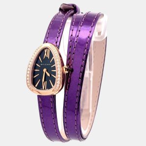 Bvlgari Serpenti 102969 Quartz Black Rose Gold Women&rsquo;s Wristwatch 35 mm, Watches - Luxury Closet