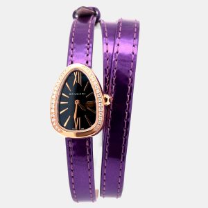 Bvlgari Serpenti 102727 Quartz White Rose Gold Women’s Wristwatch 35 mm, Watches - Luxury Closet