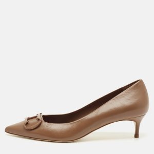 CH Carolina Herrera Brown Leather Pointed Toe Pumps Size 38, Pumps - Luxury Closet