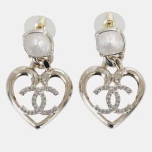 Chanel Crystal CC Heart Dangling Earring, Jewelry - Luxury Closet