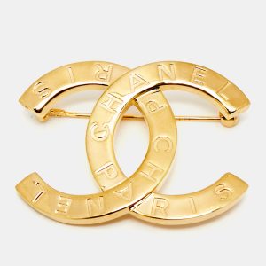 Chanel CC Gold Tone Brooch, Jewelry - Luxury Closet