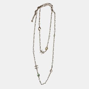 Chanel CC Faux Pear Multicolor Crystal Long Necklace, Jewelry - Luxury Closet