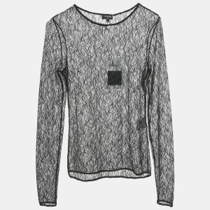 Chanel Black Lace Sheer Fitted Top S, Shirts & Tops - Luxury Closet