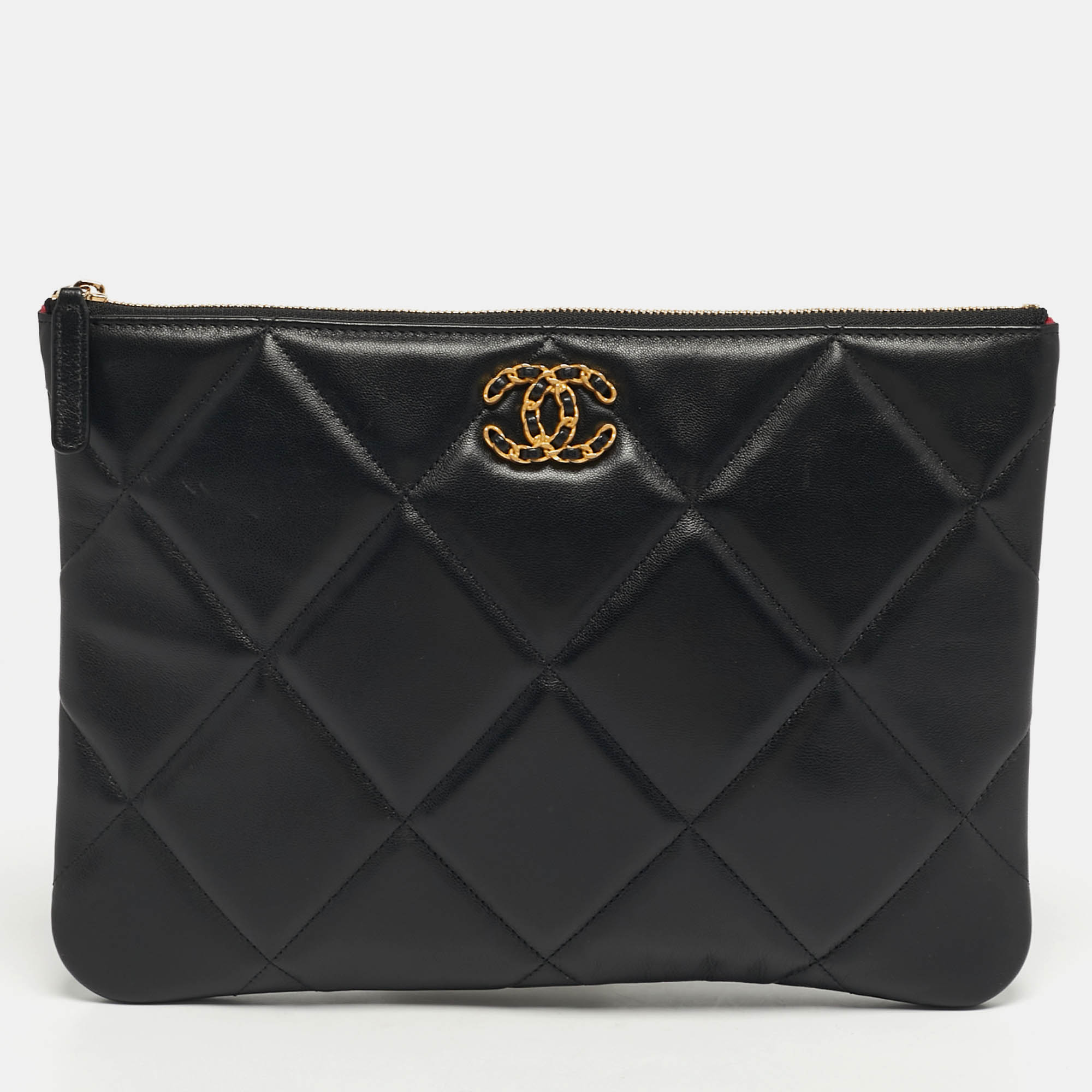 Chanel 19 Medium Black Quilted Leather O Case Clutch, Clutches & Special Occasion Bags - Luxury Closet