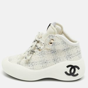 Chanel Tricolor Tweed CC High Top Sneakers Size 39.5, Athletic Shoes & Sneakers - Luxury Closet