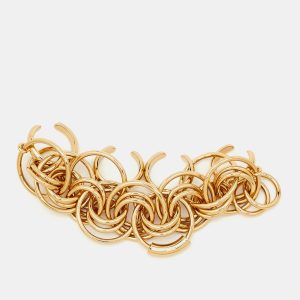 Chlo&eacute; Reese Gold Tone Multi Finger Cocktail Ring Size 52, Jewelry - Luxury Closet
