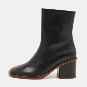 Chloe Black Leather Meganne Ankle Length Boots Size 37, Boots - Luxury Closet
