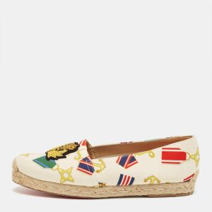Christian Louboutin Multicolor Canvas Papi Hugo Espadrille Flats Size 37, Flats - Luxury Closet