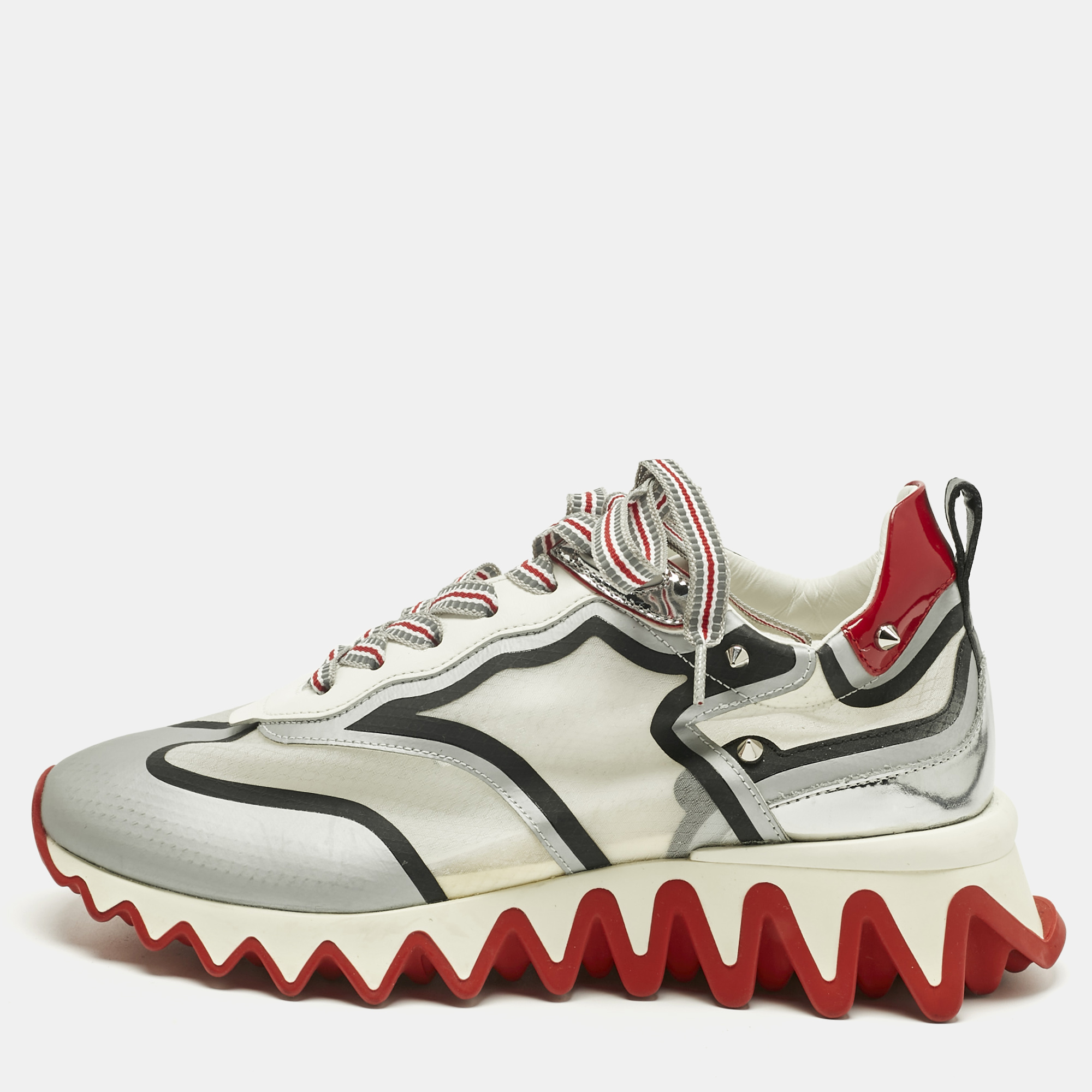 Christian Louboutin White Leather and Mesh Sharkina Low Top Sneakers Size 36, Athletic Shoes & Sneakers - Luxury Closet