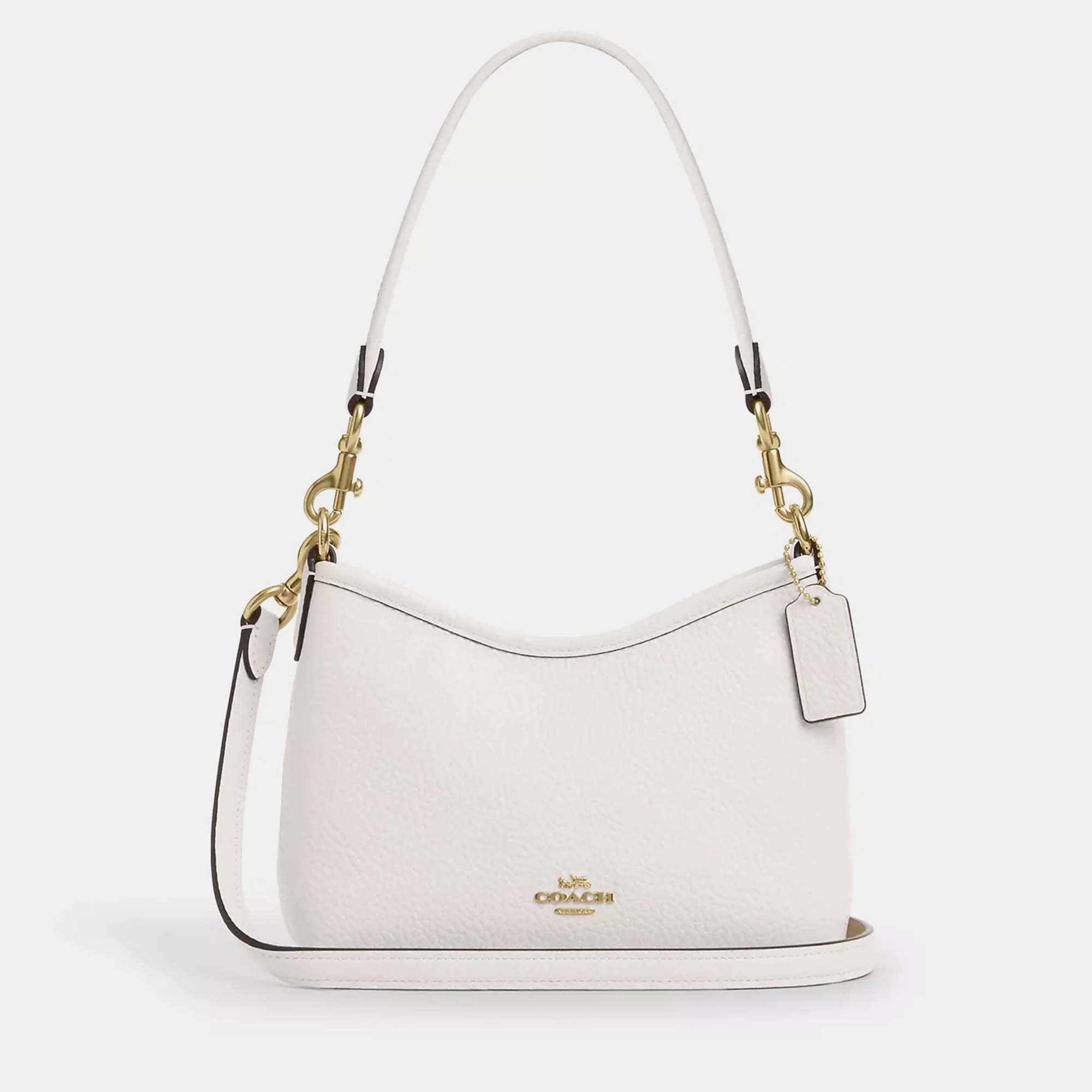 Coach Laurel small Chalk Leather Shoulder bag, Handbags - Luxury Closet