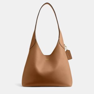 Coach Brooklyn 28 Honey Brown Leather Shoulder Bag, Tote Handbags - Luxury Closet