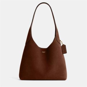 Coach Brooklyn 28 Warm Brown Leather Shoulder Bag, Tote Handbags - Luxury Closet