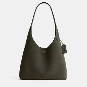 Coach Olive Brooklyn 28 Leather Shoulder Bag, Tote Handbags - Luxury Closet