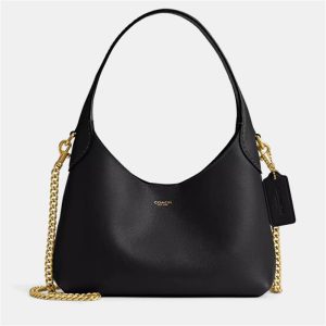Coach Brooklyn 23 Black Leather Shoulder Bag, Tote Handbags - Luxury Closet