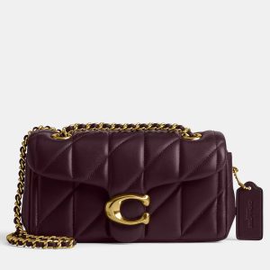 Coach Tabby 20 Pillow Quilting Black Currant Leather Shoulder Bag, Handbags - Luxury Closet