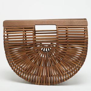 Cult Gaia Brown Bamboo Small Ark Clutch, Clutches & Special Occasion Bags - Luxury Closet