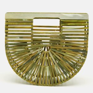 Cult Gaia Green Acrylic Mini Ark Clutch, Clutches & Special Occasion Bags - Luxury Closet