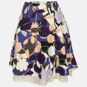 Diane Von Furstenberg Multicolor Printed Canvas Adella Midi Skirt M, Skirts - Luxury Closet