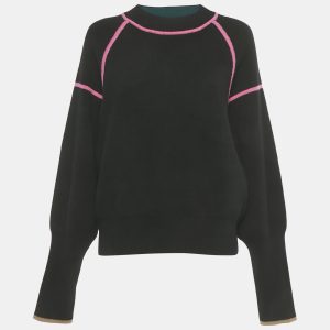 Diane Von Furstenberg Black Wool Blend Rhylee Sweatshirt L, Sweaters & Cardigans - Luxury Closet