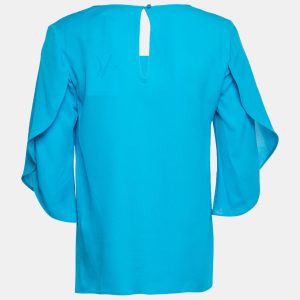 Diane Von Furstenberg Blue Silk Nancy Blouse S, Shirts & Tops - Luxury Closet