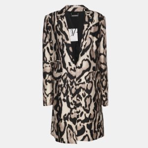 Diane Von Furstenberg Brown/Beige Leopard Print Wool Coat M, Coats & Jackets - Luxury Closet