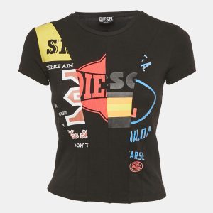 Diesel Black Printed Jersey T-Shirt S, Shirts & Tops - Luxury Closet