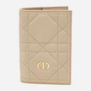 Dior Beige Macrocannage Leather Miss Caro Passport Holder, Luggage Accessories - Luxury Closet