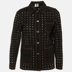 Dior Black Riveted Denim Button Front Jacket S, Coats & Jackets - Luxury Closet
