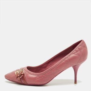 Dior Pink Cannage Leather and Patent Leather Pumps Size 36, Pumps - Luxury Closet