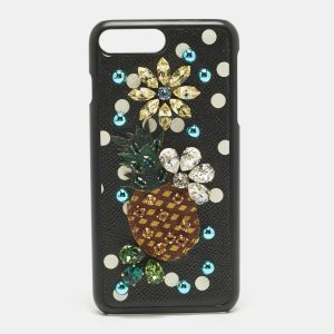 Dolce & Gabbana Multicolor Fruit Print Leather Crystal Embellished iPhone 7 Plus Case, Mobile Phone Cases - Luxury Closet