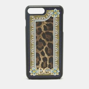 Dolce & Gabbana Multicolor Leopard and Floral Print Coated Canvas iPhone 7 Case, Mobile Phone Cases - Luxury Closet