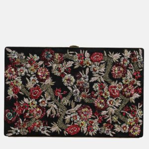 Dolce & Gabbana Floral Gold Frame Multicolor Fabric Clutch Evening Purse Bag, Clutches & Special Occasion Bags - Luxury Closet