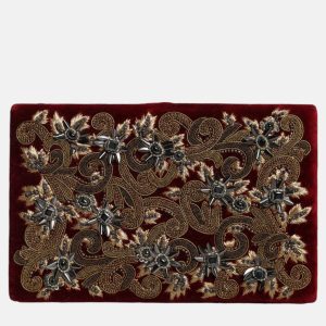 Dolce & Gabbana Gold Frame Red Velvet Clutch Evening Purse Bag, Clutches & Special Occasion Bags - Luxury Closet