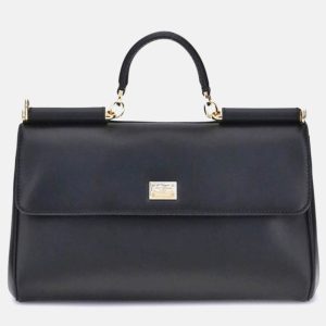 Dolce & Gabbana My Sicily Black Leather Handbag, Satchels - Luxury Closet