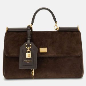 Dolce & Gabbana My Sicily Brown Leather Handbag, Satchels - Luxury Closet