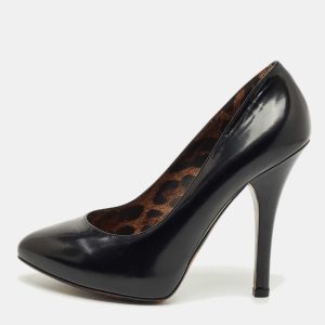 Dolce & Gabbana Black Leather Round toe Pumps Size 38.5, Pumps - Luxury Closet