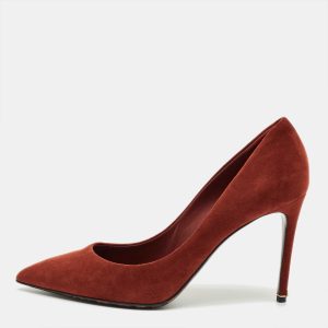 Dolce & Gabbana Brick Red Suede Pointed Toe Pumps Size 40, Pumps - Luxury Closet