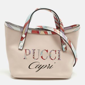 Emilio Pucci Pink/Multicolor Leather Capri Tote, Tote Handbags - Luxury Closet