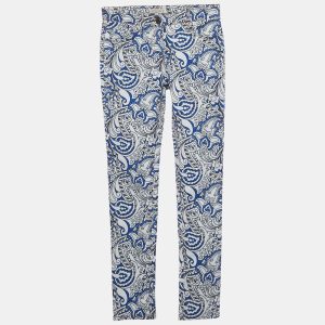 Etro Blue Paisley Print Denim Skinny Jeans S Waist 26", Jeans - Luxury Closet
