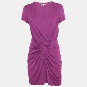 Etro Magenta Pink Jersey Pleated Mini Dress L, Dresses - Luxury Closet