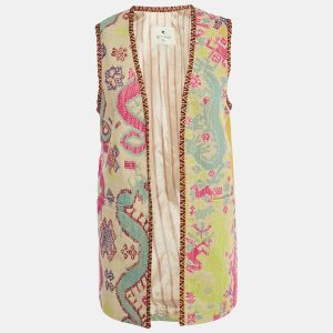 Etro Cream Jacquard Open Front Vest M, Coats & Jackets - Luxury Closet