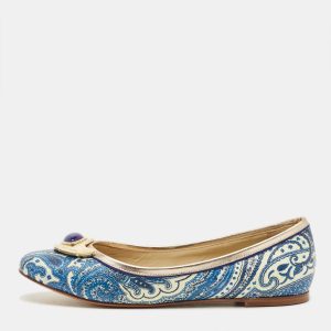 Etro Multicolor Paisley Coated Canvas and Leather Ballet Flats Size 36, Flats - Luxury Closet