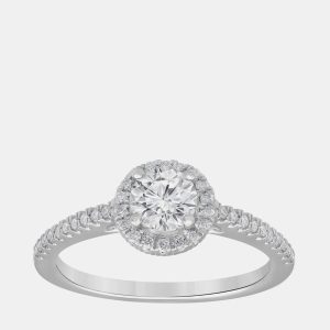 1.01ct 14k White Gold Lab Grown Diamond Engagement Ring, Rings - Luxury Closet